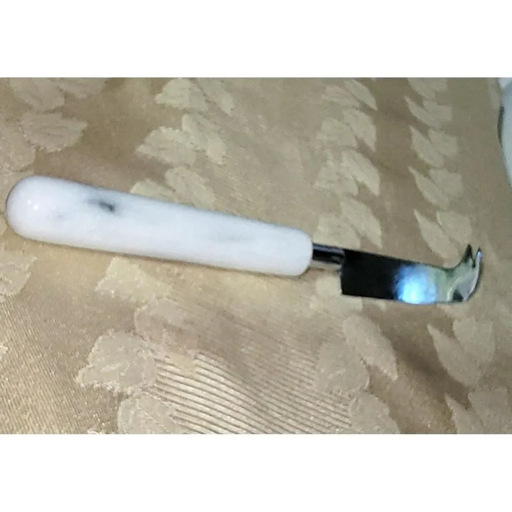 Cheese Knife solid Marble Handle Stainless Steel Curvy Blade 8